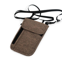Изготовленный на заказ портативный ремешок для путешествий, кошелек на шею с RFID-блокировкой, держатель для паспорта для мужчин и женщин