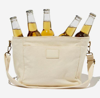 Портативная экологически чистая хлопковая холщовая банка для напитков, изолированные сумки, сумка-холодильник для пикника, путешествия, бутылка пива