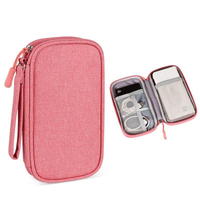многофункциональная двухслойная розовая сумка-органайзер для путешествий с электроникой для зарядного кабеля, банка питания, usb-флешки и жесткого диска