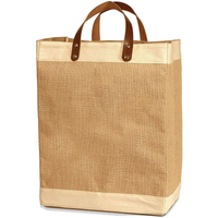 Французский рынок Экологичная большая сумка из джута для покупок из мешковины Рынок Tote Товары и провизия