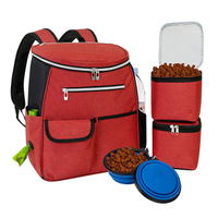 Многокарманный рюкзак для путешествий с собакой, большая вместительная сумка для хранения аксессуаров для собак со складными мисками