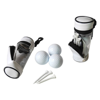 Съемный пользовательский чехол для мини-гольфа, кожаный цилиндр, футболка для гольфа, сумка для хранения мячей с окном из ПВХ, дешевая оптовая продажа