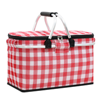 Многоразовая изолированная сумка-холодильник с логотипом на заказ с логотипом Складная корзина-холодильник для пикника с ручкой для женщин и мужчин