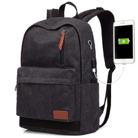 Водонепроницаемый школьный рюкзак с USB-зарядкой Рюкзак для колледжа Холст Рюкзак для ноутбука