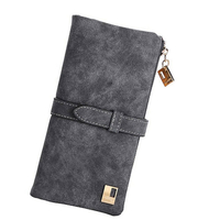 Женский кошелек на заказ серого цвета с несколькими карманами