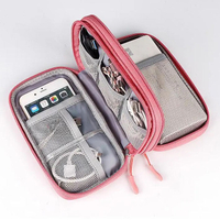 Двухслойная мягкая дорожная сумка для хранения кабеля, водонепроницаемая дорожная сумка-органайзер для жестких дисков, внешнего аккумулятора телефона и USB-накопителя