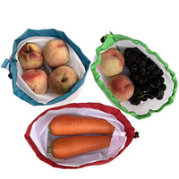 Экологически чистая многоразовая сумка для стирки RPET, моющаяся сетка, сумка для фруктов и овощей в магазине