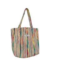 Корейская версия, полосатая радуга, женская сумка для покупок большой емкости, повседневная большая сумка