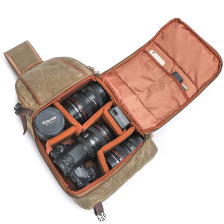 водонепроницаемый винтажный мягкий рюкзак-рюкзак для камеры со съемными вставками, ударопрочный вощеный холщовый чехол для камеры