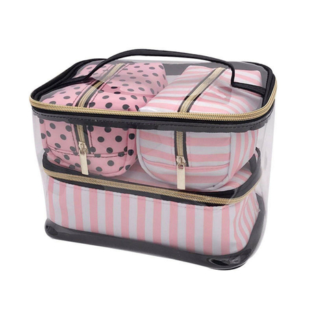 Косметички Органайзер для путешествий Сумка для туалетных принадлежностей Розовая сумка для хранения макияжа Подвесная сумка