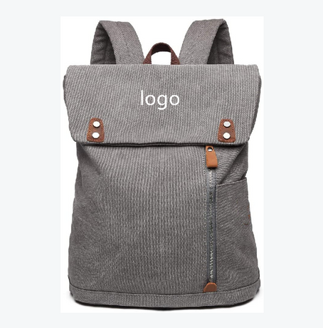 Индивидуальный мужской винтажный холщовый рюкзак для ноутбука, школьного путешествия, походов, кемпинга, серый рюкзак