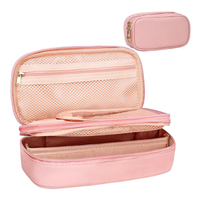 Портативная водонепроницаемая дорожная сумка для туалетных принадлежностей прекрасного розового цвета женская сумка-органайзер для макияжа с карманами для кистей