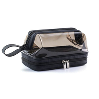 Модная прозрачная черная косметичка из ПВХ, водостойкая косметичка, сумка для хранения, переносная сумка для туалетных принадлежностей