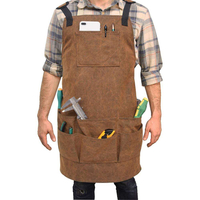 Деревообрабатывающий мужской рабочий фартук Магазин с 9 карманами для инструментов для плотника Прочный вощеный холст сварочный фартук для садовника Механика B