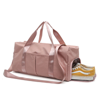 Розовая сумка для выходных, спортивная женская дорожная сумка для йоги, фитнеса, спортивная сумка большой емкости на заказ, дорожная сумка с логотипом